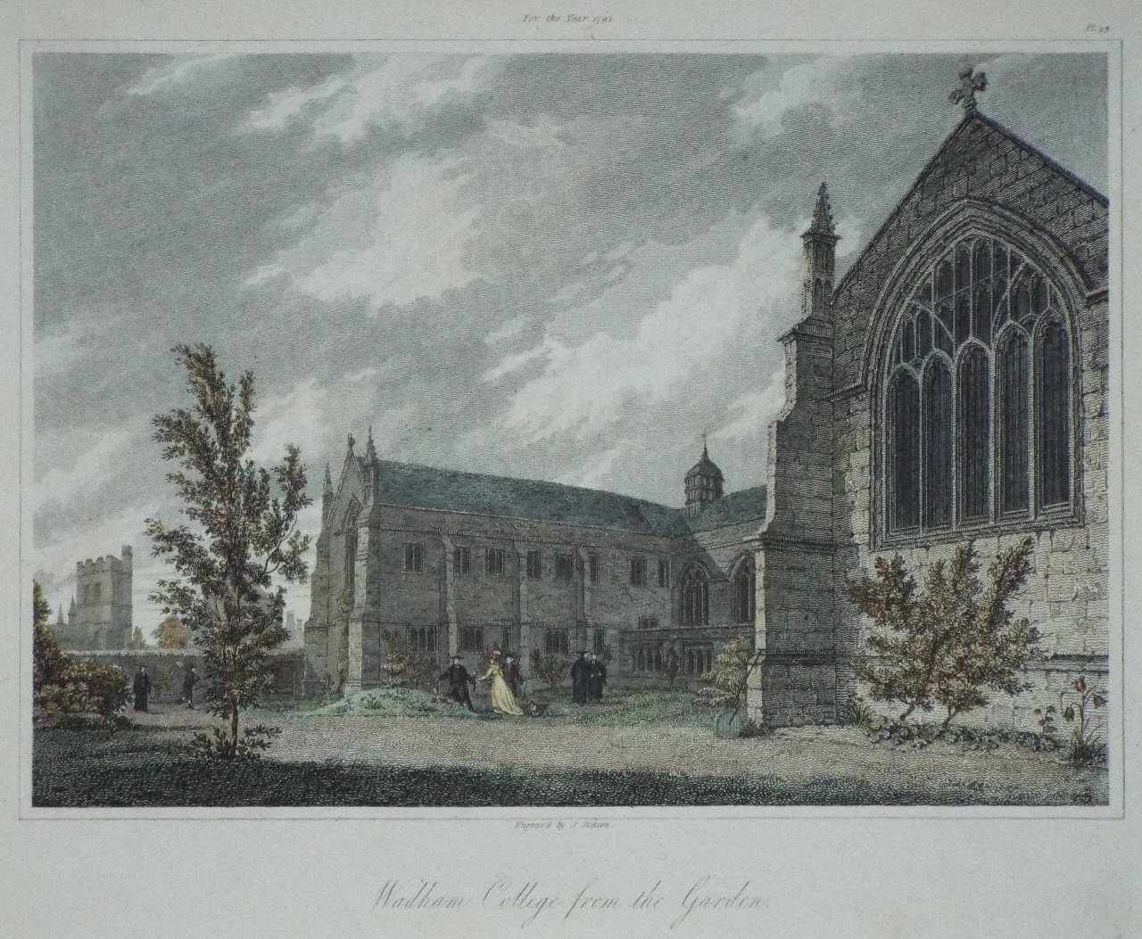 Print - Wadham College from the Garden. - Skelton